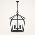 Front | marnau Lampaul 4-Light Lantern Chandelier front view on a warm-white studio background