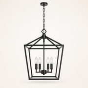 Front | marnau Lampaul 4-Light Lantern Chandelier front view on a warm-white studio background