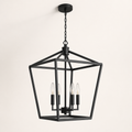 Side | marnau Lampaul 4-Light Lantern Chandelier low corner-angle studio view