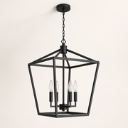 Side | marnau Lampaul 4-Light Lantern Chandelier low corner-angle studio view