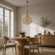 Angle | marnau Lannic 8-Light Empire Chandelier from a second pale-oak dining-room angle