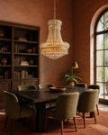 In a room | marnau Lannic 8-Light Empire Chandelier in a terracotta library dining room