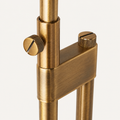 Hardware detail | close view of the antique-brass adjustment collar and ribbed knobs