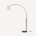 Studio side | side profile of the arc, dual rods, shade, and marble base