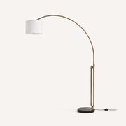Studio side | side profile of the arc, dual rods, shade, and marble base