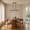 Scale | uncropped dining room showing true hang height beside a full-height window