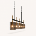 Side | oblique end view showing the shades receding along the black bar
