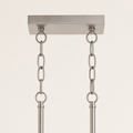 Hardware detail | rectangular brushed nickel canopy, chain links, and downrod connections