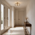 Room | natural brass star flush mount in a greige limewash entryway