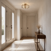 Room | natural brass star flush mount in a greige limewash entryway