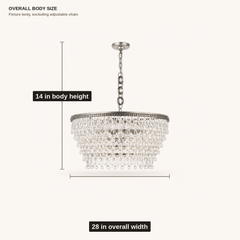 Marnau Pennfret 6-Light Tiered Chandelier body width and height dimensions