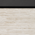 Close up | whitewashed wood rail grain and graphite-black top rail