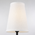 Fabric close-up | white woven fabric shade with visible grid-like weave and stitched bindings