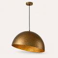 Underside | low view into the bright hammered gold interior of the dome