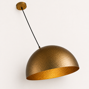 Studio | oblique close view of the hammered dome, black cord, and canopy