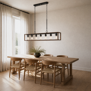 Angle | the same chandelier from three quarters in the dining room
