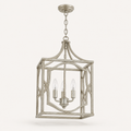 Studio | elevated studio three-quarter view of the antique silver open lantern pendant