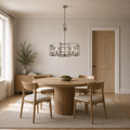 Scale | marnau Sein 5-Light Drum Chandelier beside a full-height doorway for scale