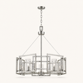 Front | marnau Sein 5-Light Drum Chandelier front view with five clear glass cylinders on a warm-white studio background
