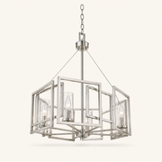 Side | marnau Sein 5-Light Drum Chandelier low corner studio view showing its body depth