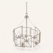 Studio | marnau Sein 5-Light Drum Chandelier elevated studio angle showing the open rectangular drum