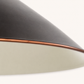 Texture | close view of the bronze shade finish and copper rim trim