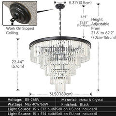 Front | Straight-on view of the Marnau Tariec Chandelier