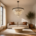 Living room | the chandelier hanging over a living room coffee table
