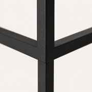 Detail | matte Royal Ebony metal corner and open lantern rail