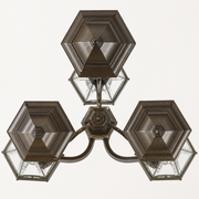 Hardware | marnau Tavihan 3-Light Lamp Post lantern cap and curved arm junction detail
