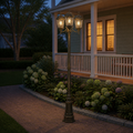 Angle | marnau Tavihan 3-Light Lamp Post from a second Craftsman garden path angle