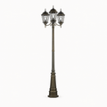 Front | marnau Tavihan 3-Light Lamp Post front view on a warm-white studio background