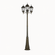 Front | marnau Tavihan 3-Light Lamp Post front view on a warm-white studio background