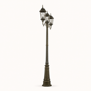 Side | marnau Tavihan 3-Light Lamp Post side profile on a warm-white studio background