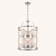 Front | marnau Tibidy 6-Light Lantern Chandelier front view on a warm-white studio background