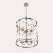 Side | marnau Tibidy 6-Light Lantern Chandelier underside studio view