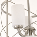Texture | marnau Tibidy 6-Light Lantern Chandelier frosted glass shade and brushed nickel detail