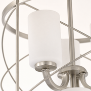 Texture | marnau Tibidy 6-Light Lantern Chandelier frosted glass shade and brushed nickel detail