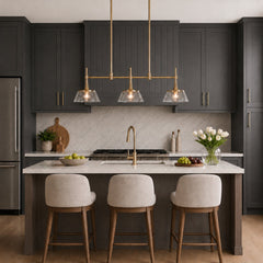 Room | The Marnau Veodet 3-Light Linear Island Pendant in a styled room