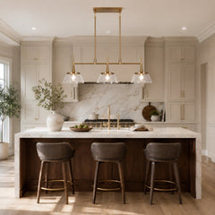 Room | The Marnau Veodet 3-Light Linear Island Pendant in a styled room