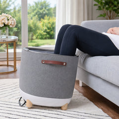 Massage Ottoman, Beige Fabric with Removable Cover