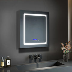 Medicine Cabinet, Bracciano, Surface Mount, LED Mirror, Defogger, 24 x 32 In, White