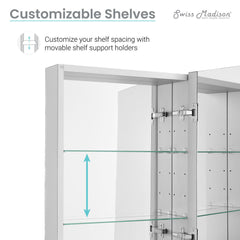 Medicine Cabinet, Cache, 20 in x 30 in with Reversible Door in Mirrored Finish