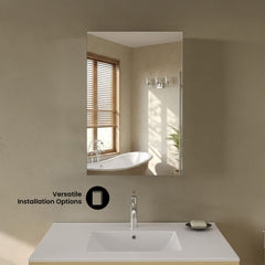 Medicine Cabinet, Cache, Recessed or Wall Mount with Mirrored Sides