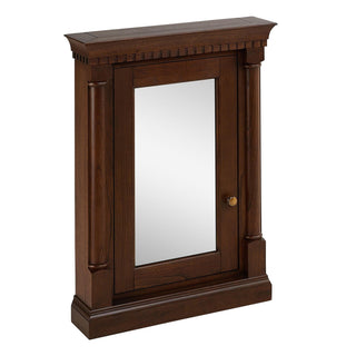 Medicine Cabinet, Claudia, Framed Single Door, Solid Wood, 24 Inch, Antique Coffee