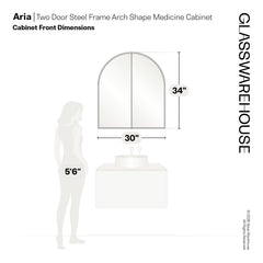 Medicine Cabinet, Two Door, Arch Shape, Steel Frame, White