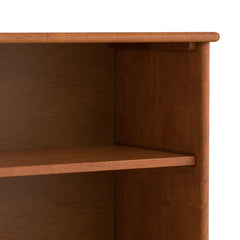 Mid Century Low Bookcase with 4 Open Shelves in Solid Wood