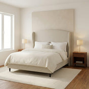 Grevane Mikala Wingback Platform Bed Frame - three-quarter view