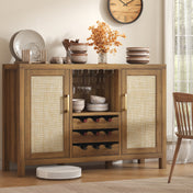 Mini Bar, Manufactured Wood with Wine Rack in Light Brown