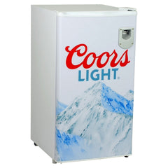 Mini Fridge, Coors Light, 3.2 Cu. Ft., Bottle Opener, Freestanding, White